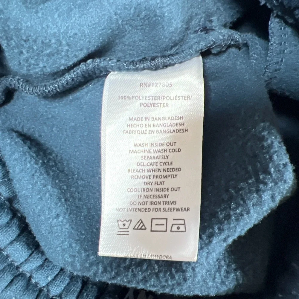 Dkny Outfit Set Kids 24M Blue Plaid Sherpa Lined Hooded Cotton Elastic Waistband